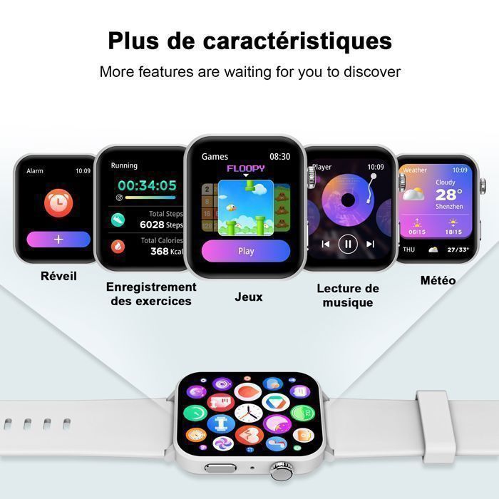 Smartwatch Blackview R30MAX per uomo e donna, tracker di attività da 1,91