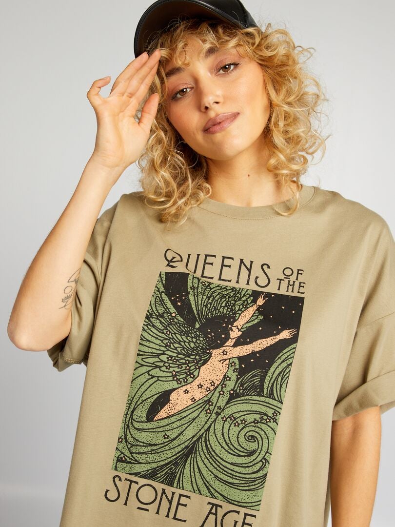 'Queens of the stone age' T-shirt - GROEN