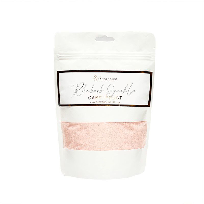 La poudre de bougie pailletée à la rhubarbe