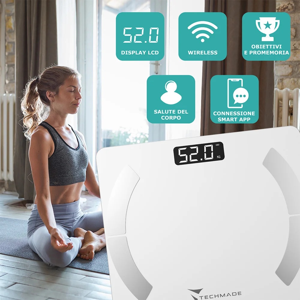 Balanza inteligente blanca TECHMADE Techmade