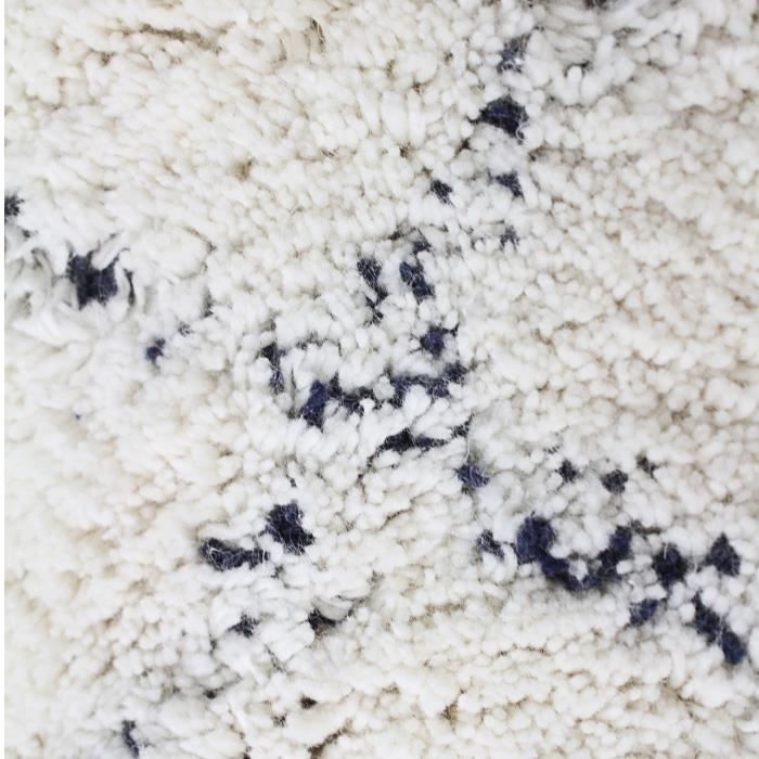 Alfombra de salón COTTON BERBERE - 160 x 230 cm - 100% algodón - Crudo natural - Estampado de rombos