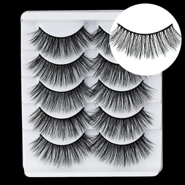 5 paires de faux cils 3D en vison synthétique, cils longs et fins, outils de maquillage et d'extension de cils, 34 styles disponibles en gros