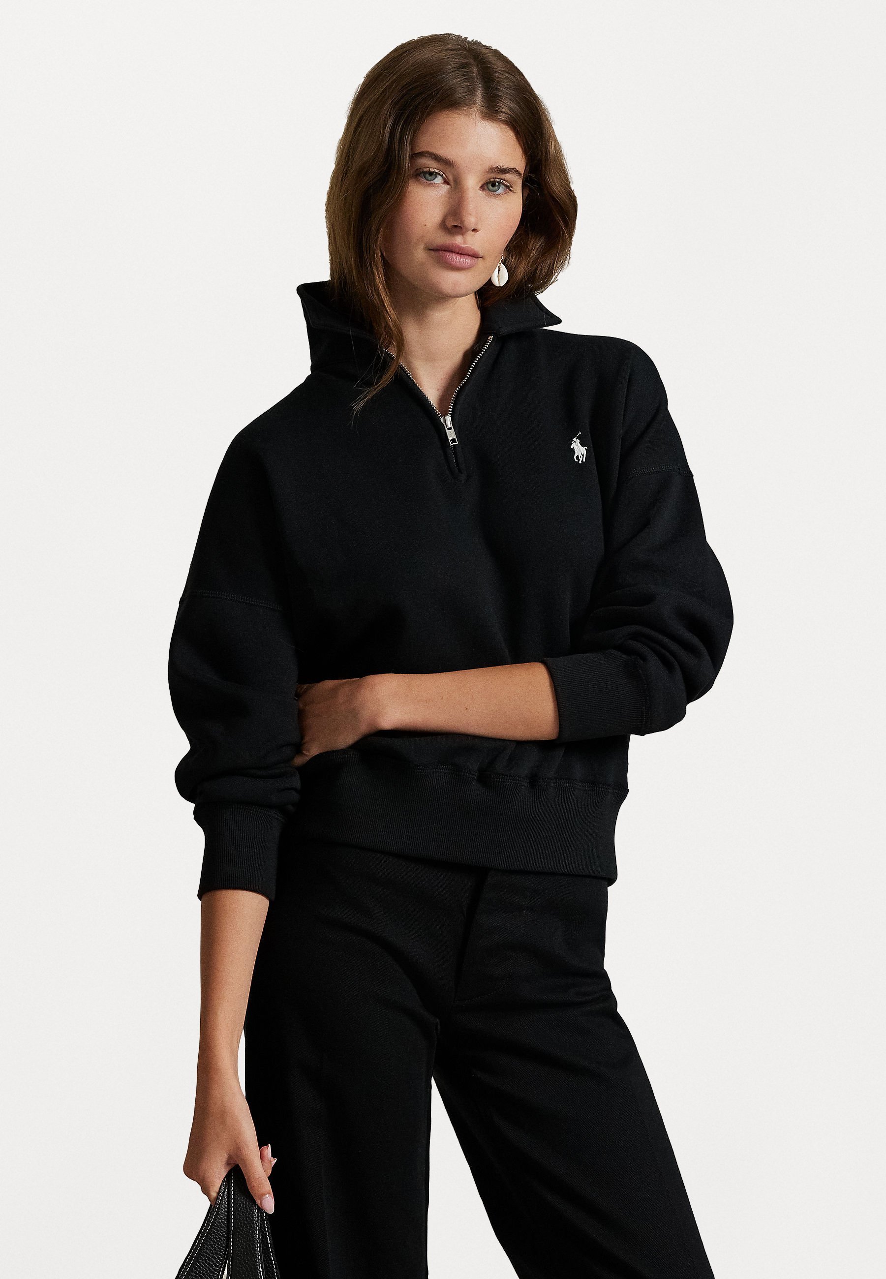Polo Ralph Lauren FLEECE QUARTER ZIP - Sweatshirt - zwart