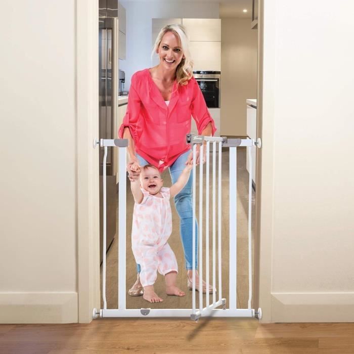 Barrière de sécurité - DREAMBABY - AVA - Montée par pression - 61-67 x 76 cm - Double verrouillage - Blanc