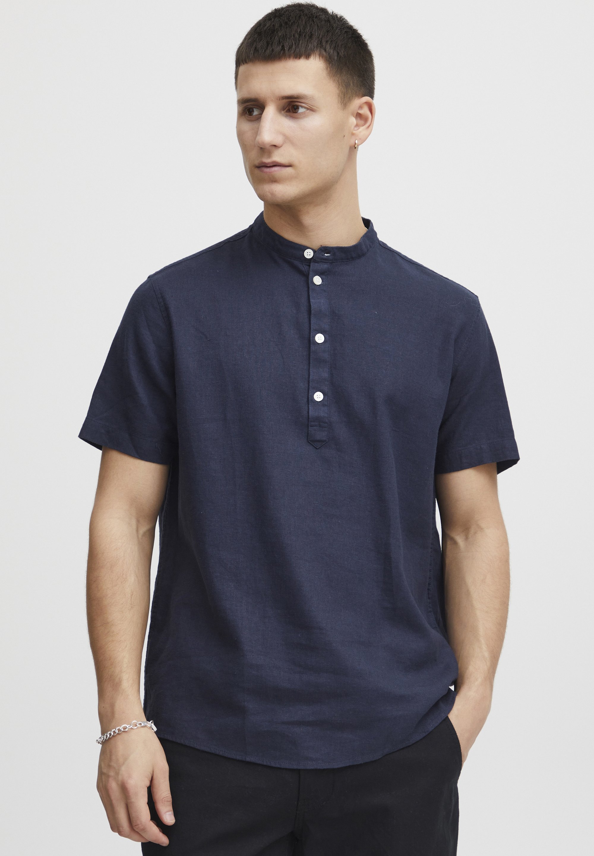 Projet 11 NEAR LINEN MIX - Chemise - badge bleu
