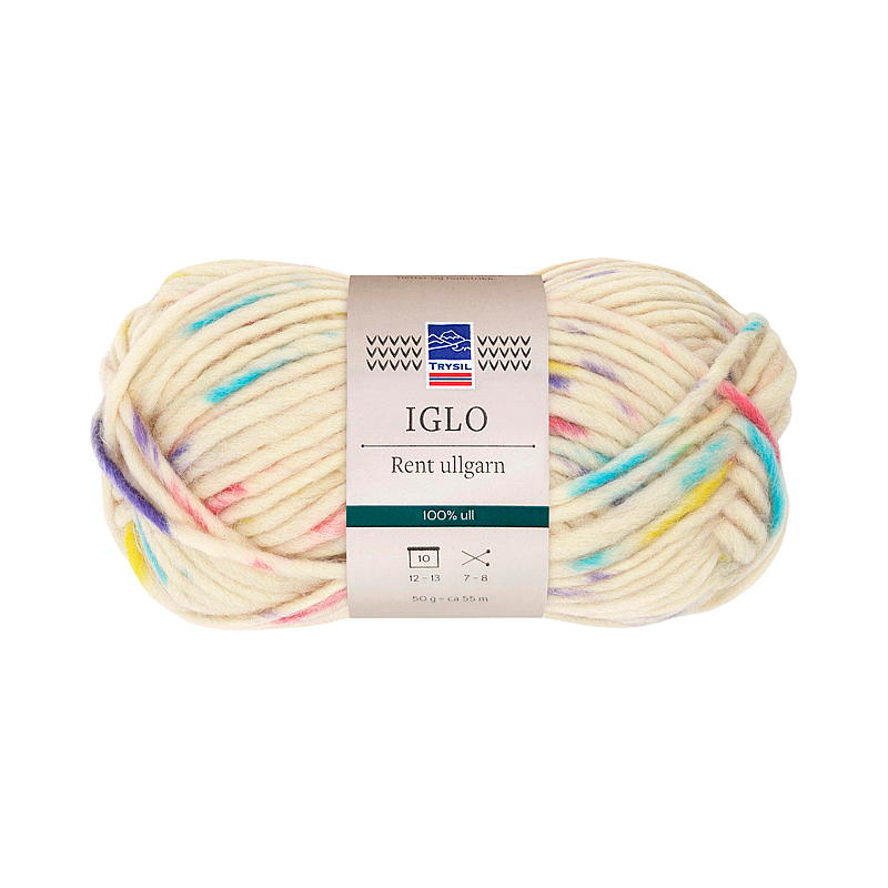 Iglo ullgarn med kjærlighet på pinne-trykk