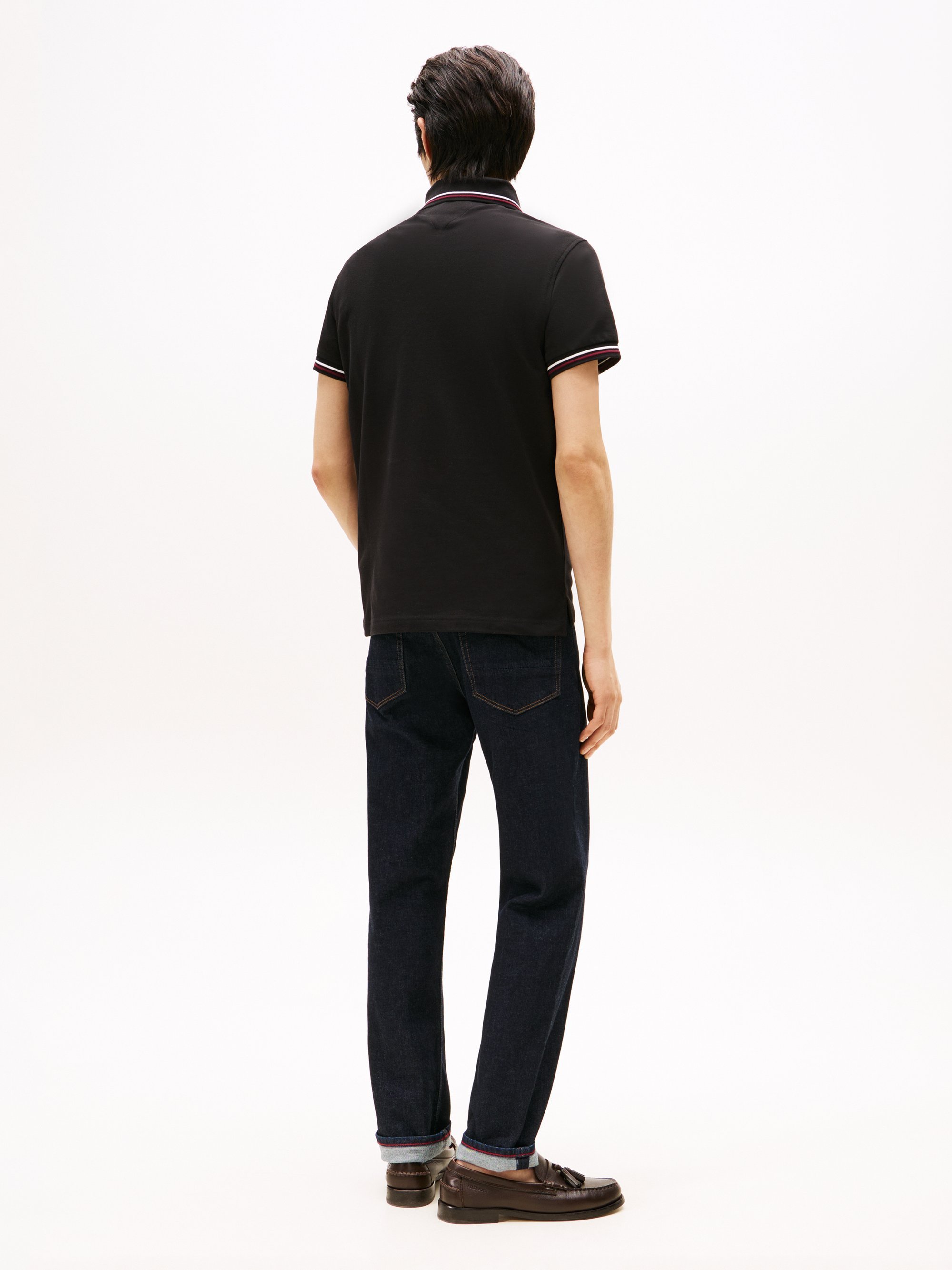 Tommy Hilfiger TIPPED SLIM FIT - Koszulka polo - czarna