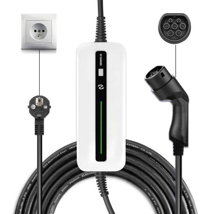 Caricabatterie portatile Morec 10/16A 2.2/3.6KW per veicoli elettrici con spina Schuko da 6 m per veicoli elettrici di tipo 2