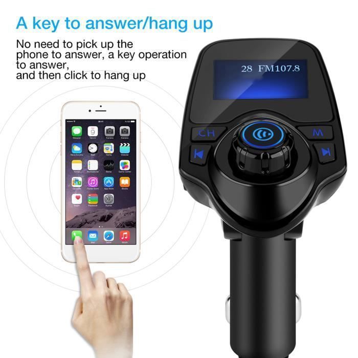 Kit mains libres pour voiture, lecteur MP3, transmetteur FM, chargeur USB, conduite sécurisée