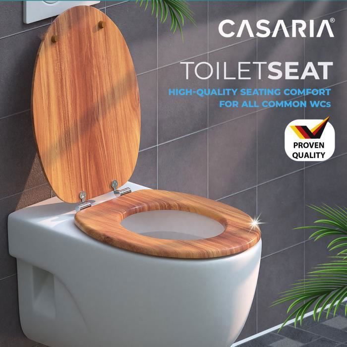Copriwater CASARIA in legno, con sistema di abbassamento automatico, in MDF, per bagno standard.