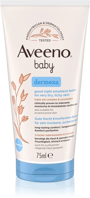 Bálsamo Suavizante Aveeno Baby Dermexa para um Sono Tranquilo