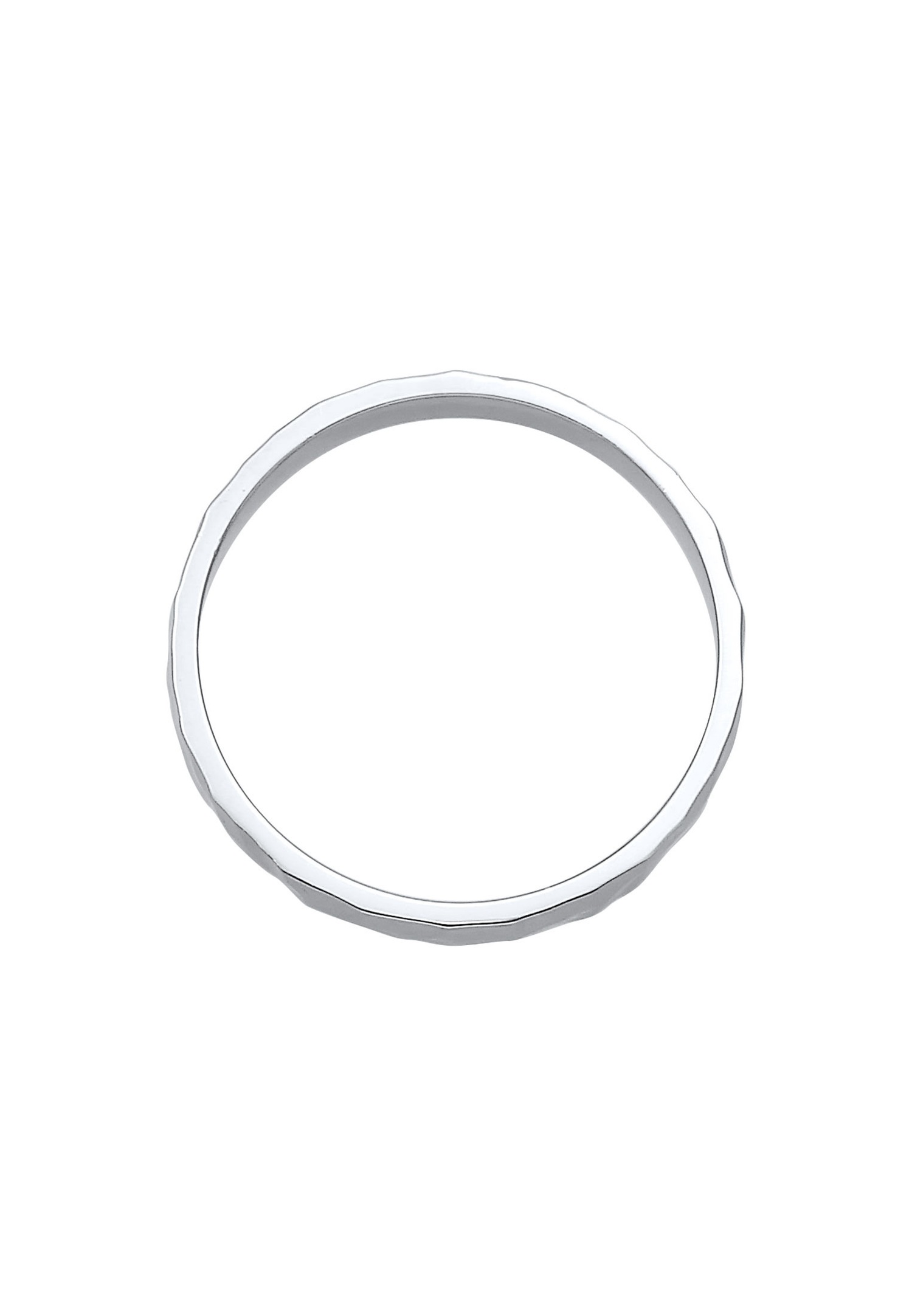 Elli Femmes Bande Basique Fin Martelé Tendance en argent sterling 925