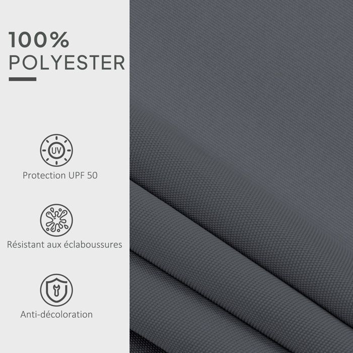 Tela de repuesto para toldo - Outsunny - Cenefa, repelente al agua - Compatible con 3x2,5 m - Poliéster de alta densidad 280 g/m² - Gris