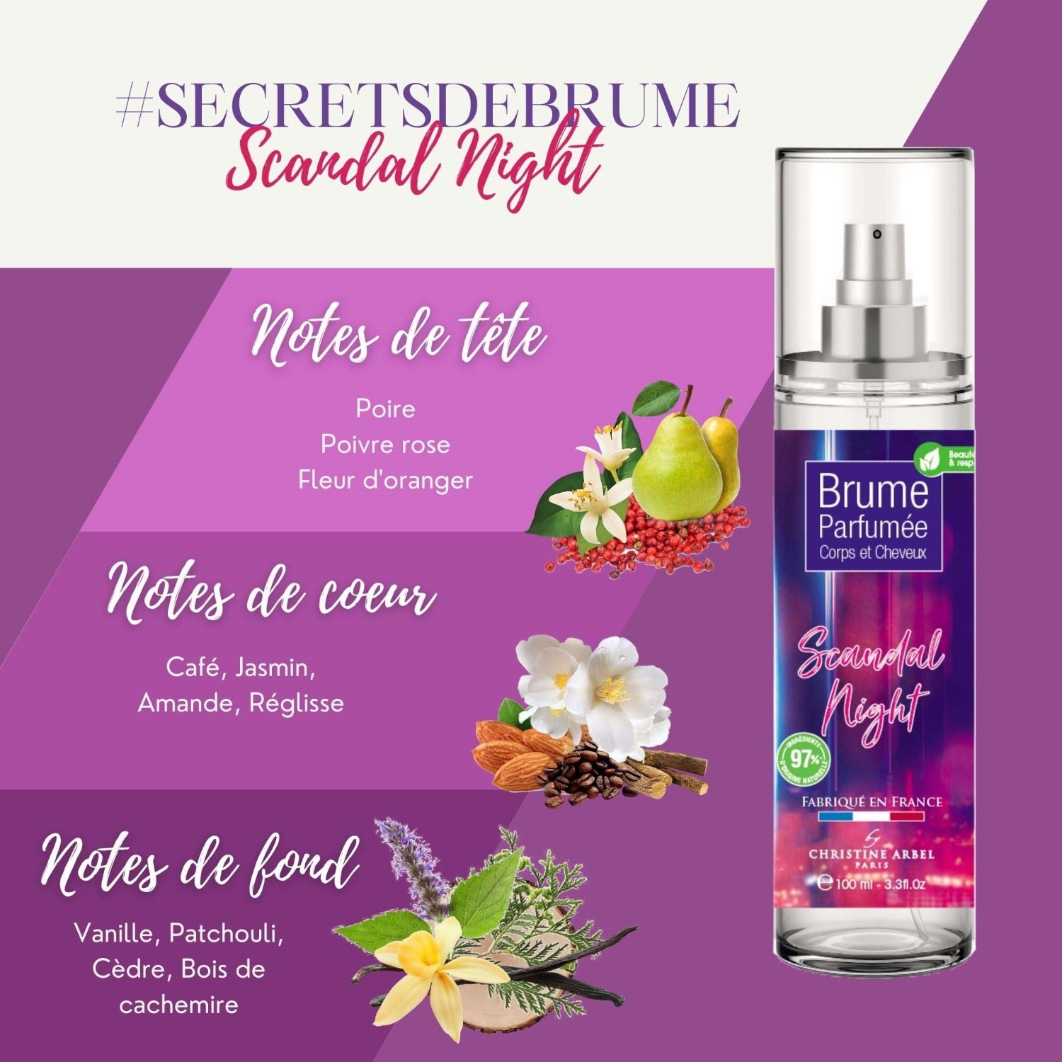 Christine Arbel Brume Corps et Cheveux SCANDAL NIGHT 100ml