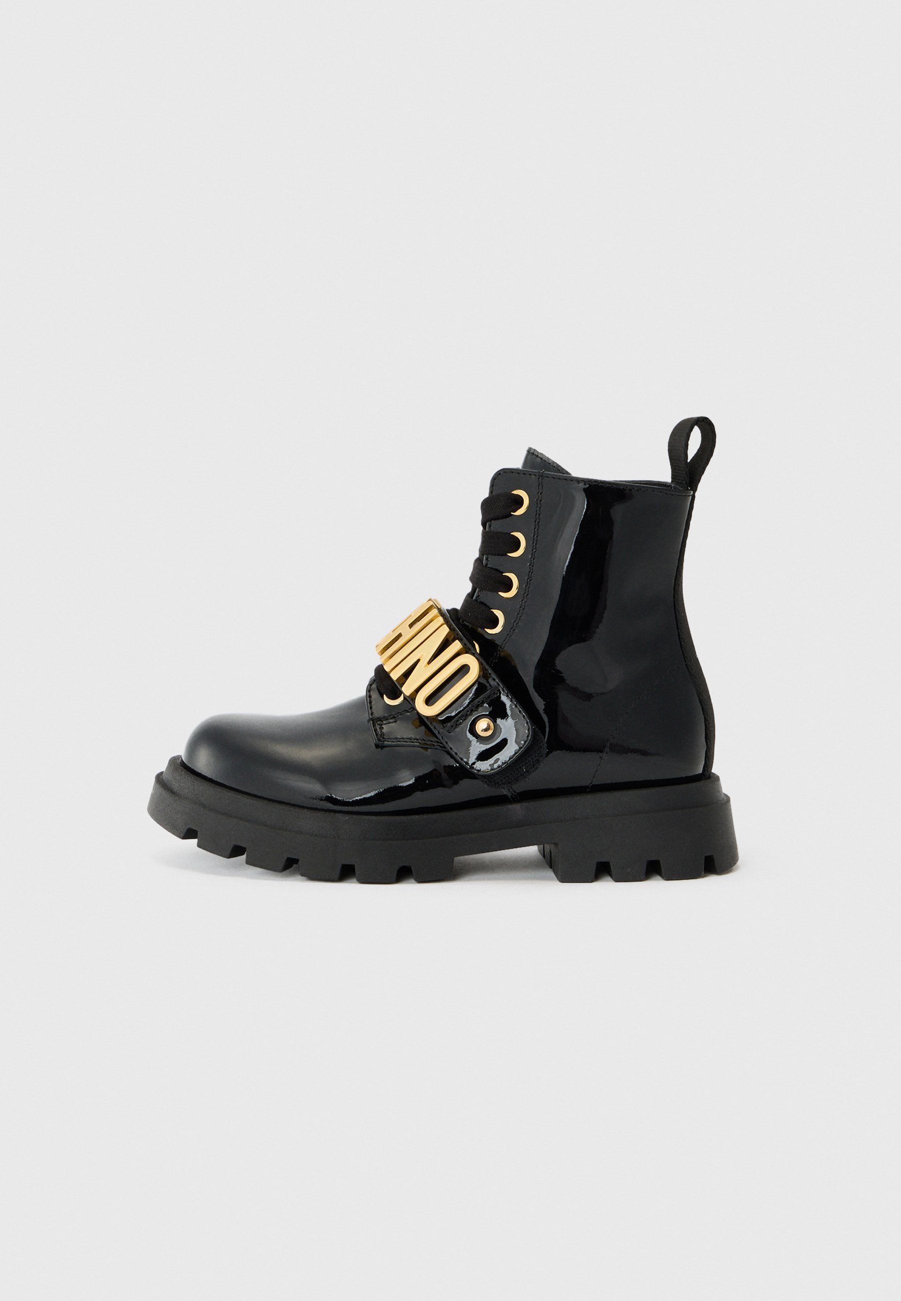 Bottines MOSCHINO UNISEX à lacets - noires et dorées