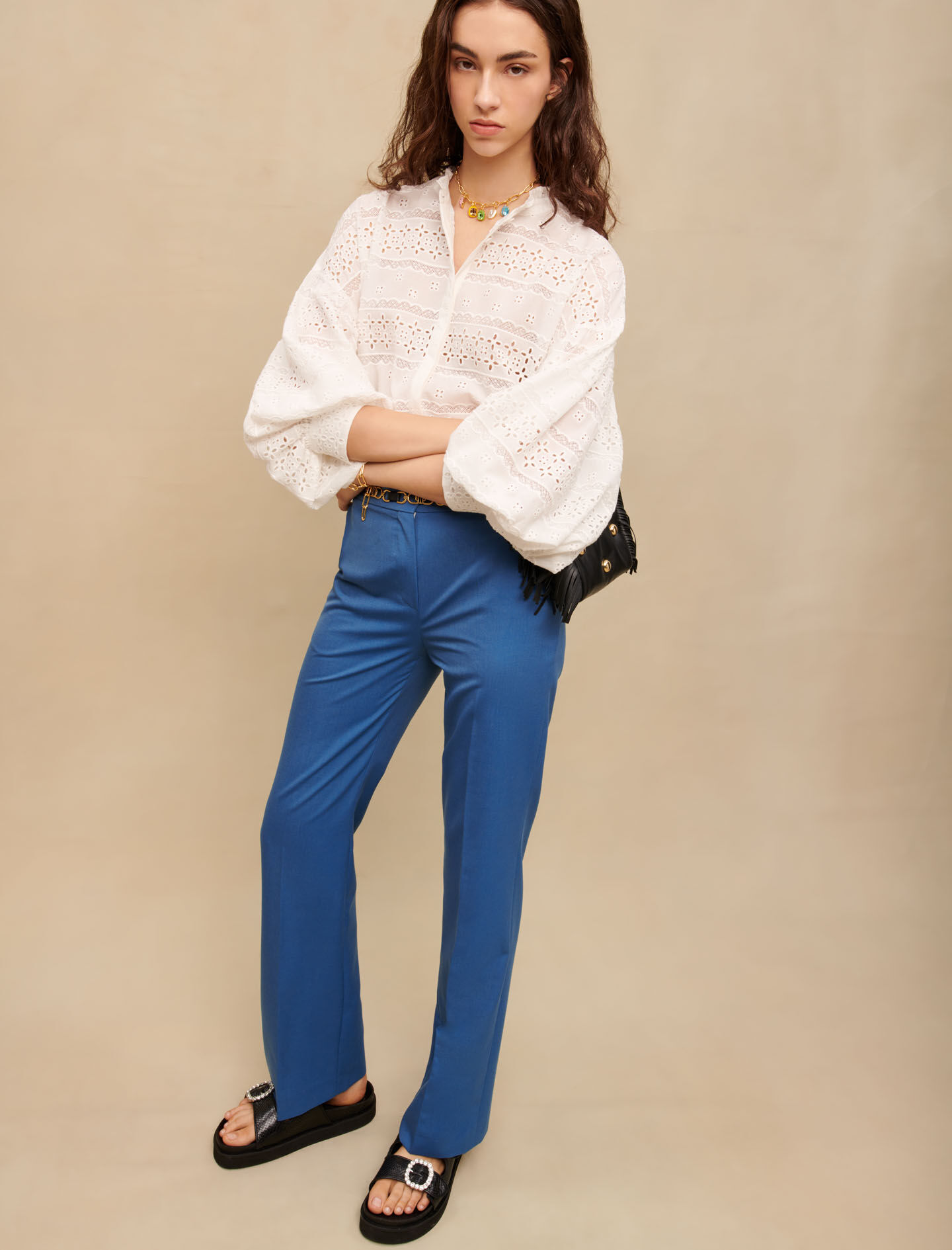 Rechte blauwe pantalon - Blauw