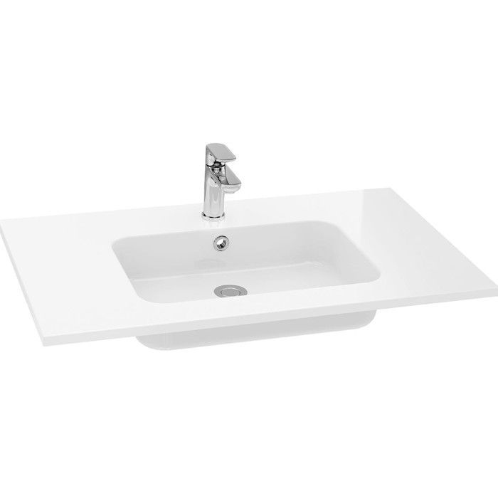 Conjunto de baño con doble lavabo de 140 cm con 2 cajones, azul + espejo + columna izquierda - Soho