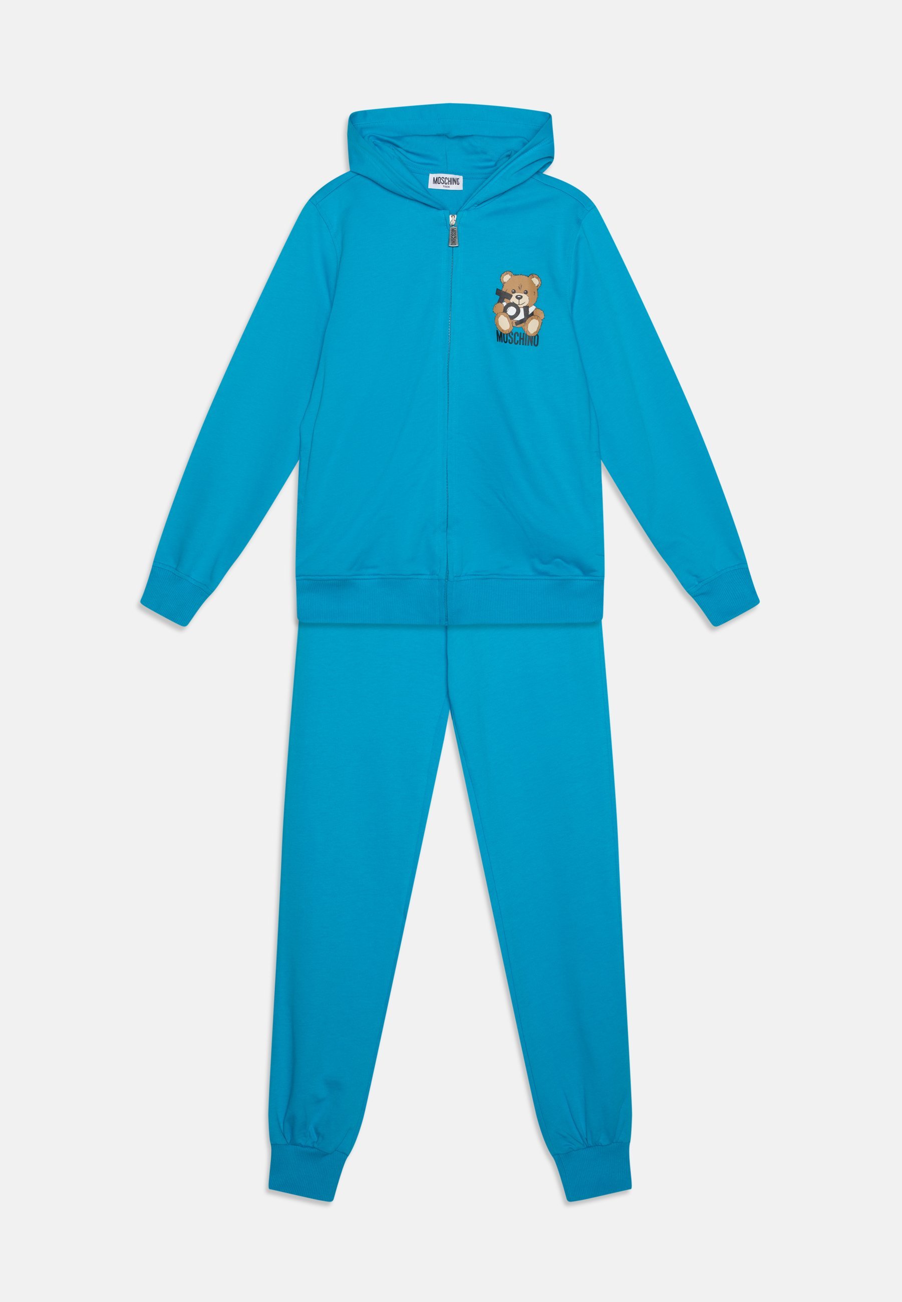 MOSCHINO ZESTAW DRESOWY Z KAPTUREM UNISEX - Bluza rozpinana - oceaniczny błękit