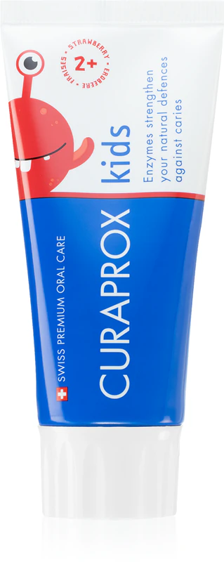 Pasta de dentes Curaprox Kids para crianças com flúor.