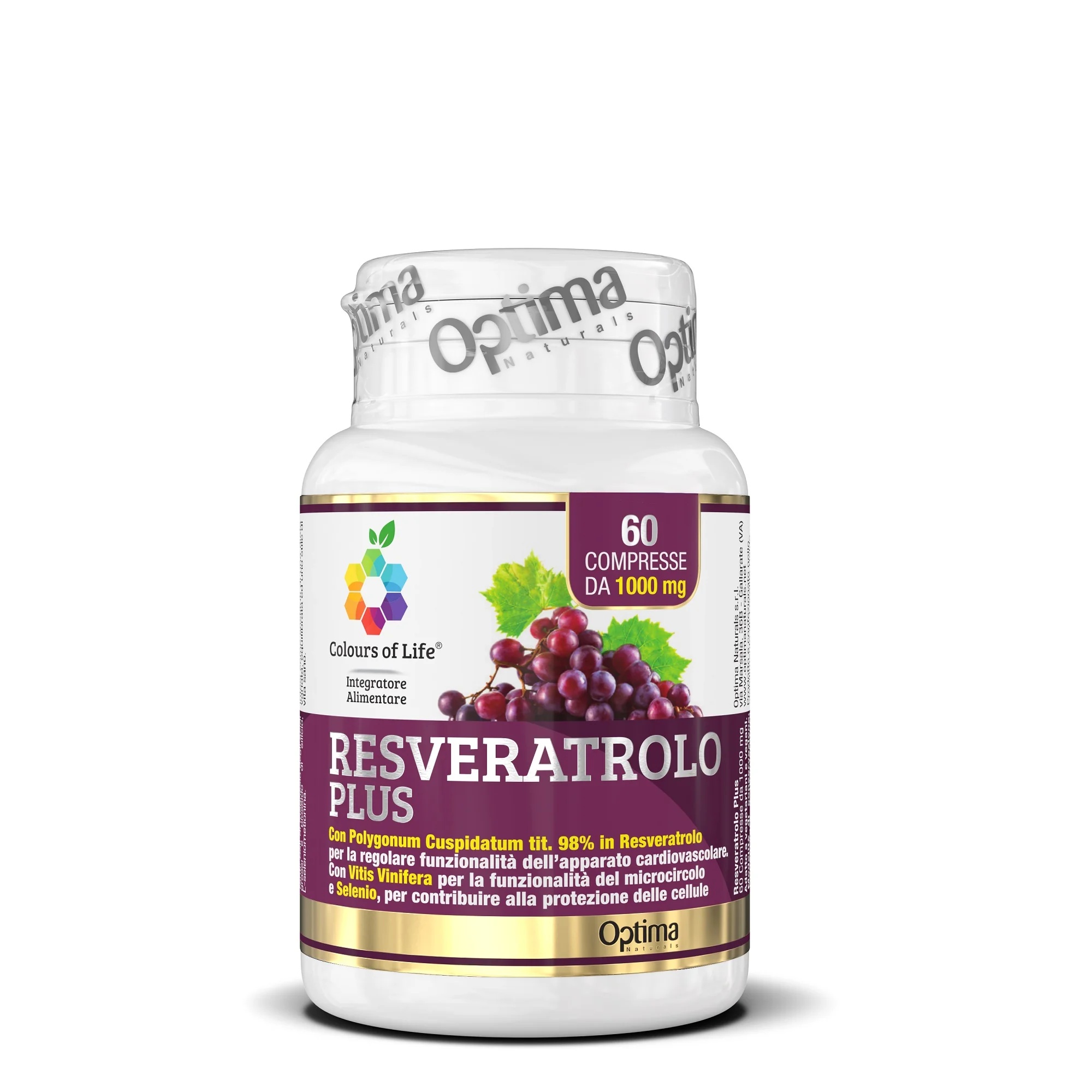 COLOURS OF LIFE Resveratrol 60 tabletten Voedingssupplement voor de microcirculatie