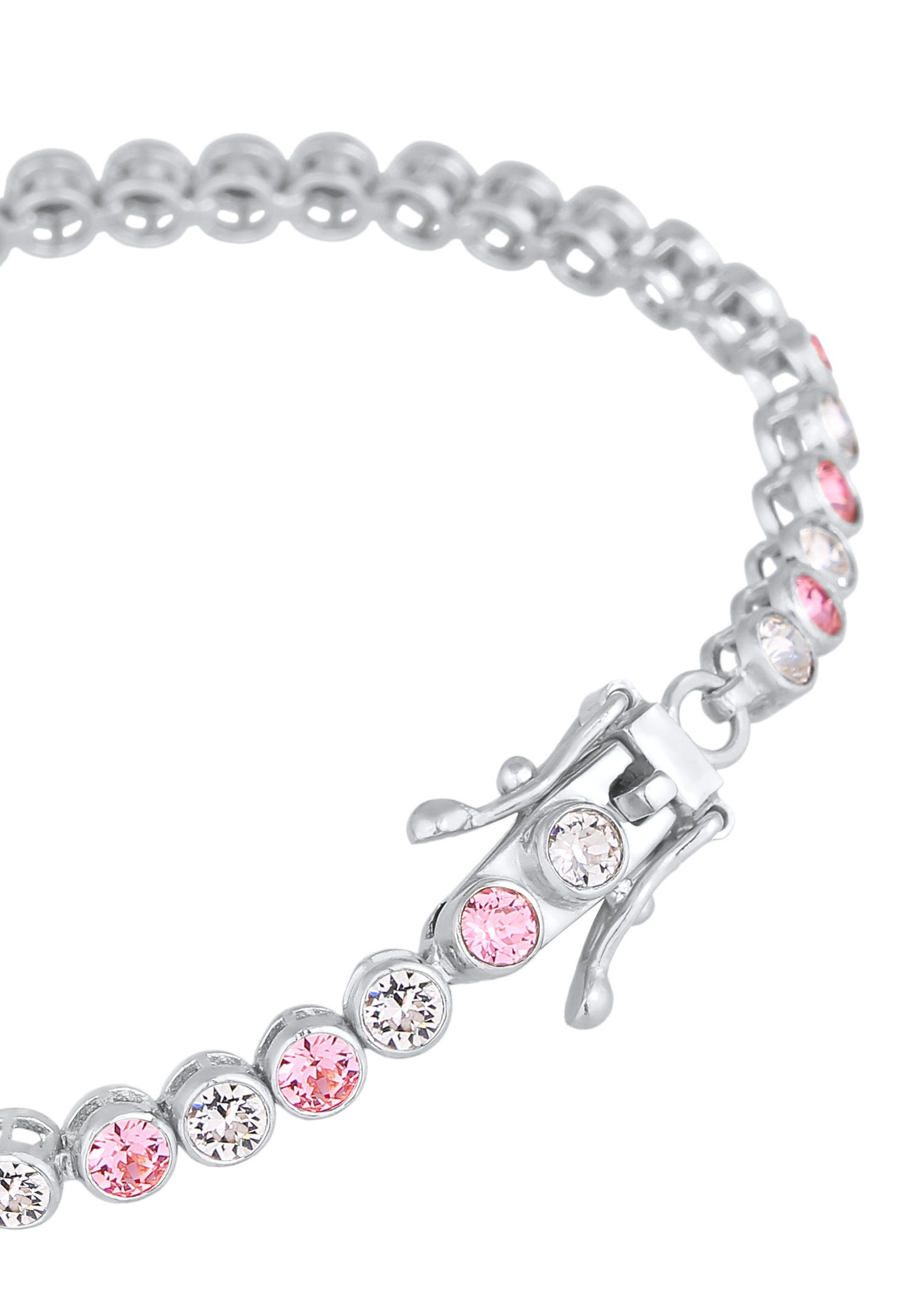 Elli PREMIUM Femmes Tennis Tendance étincelante avec cristaux Rose en argent sterling 925