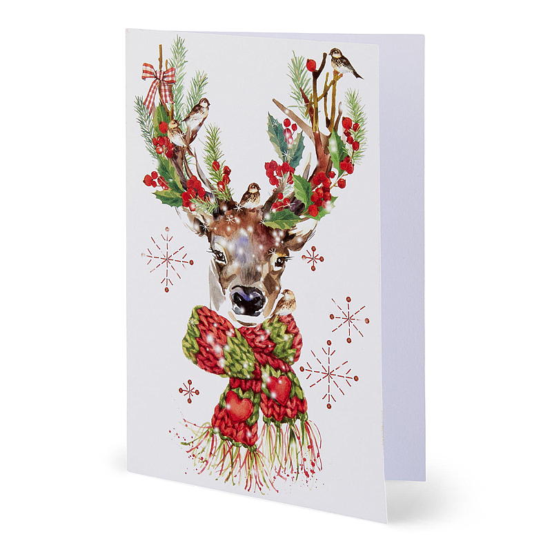 Kort med dobbel julereinsdyr