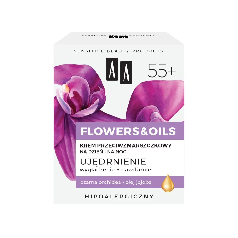 AA Flowers&Oils 55+ Ujędrnienie Krem przeciwzmarszczkowy na dzień i na noc