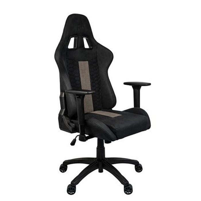 Gaming-Stuhl - CORSAIR - TC100 Relaxed Fabric - Grau/Schwarz - Weicher Stoff - 2D-Armlehnen