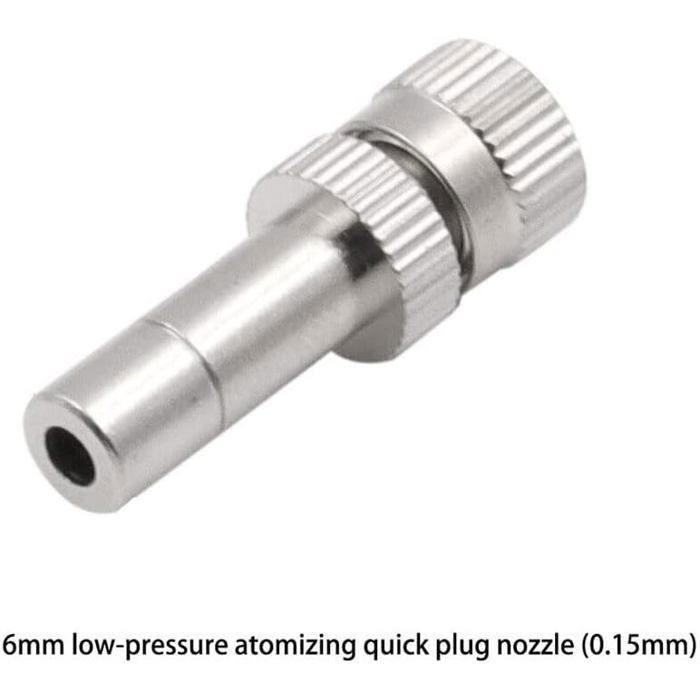 Confezione da 10 ugelli nebulizzatori a connessione rapida da 6 mm per giardinaggio - 0,15 mm NEBBIA PER ESTERNI