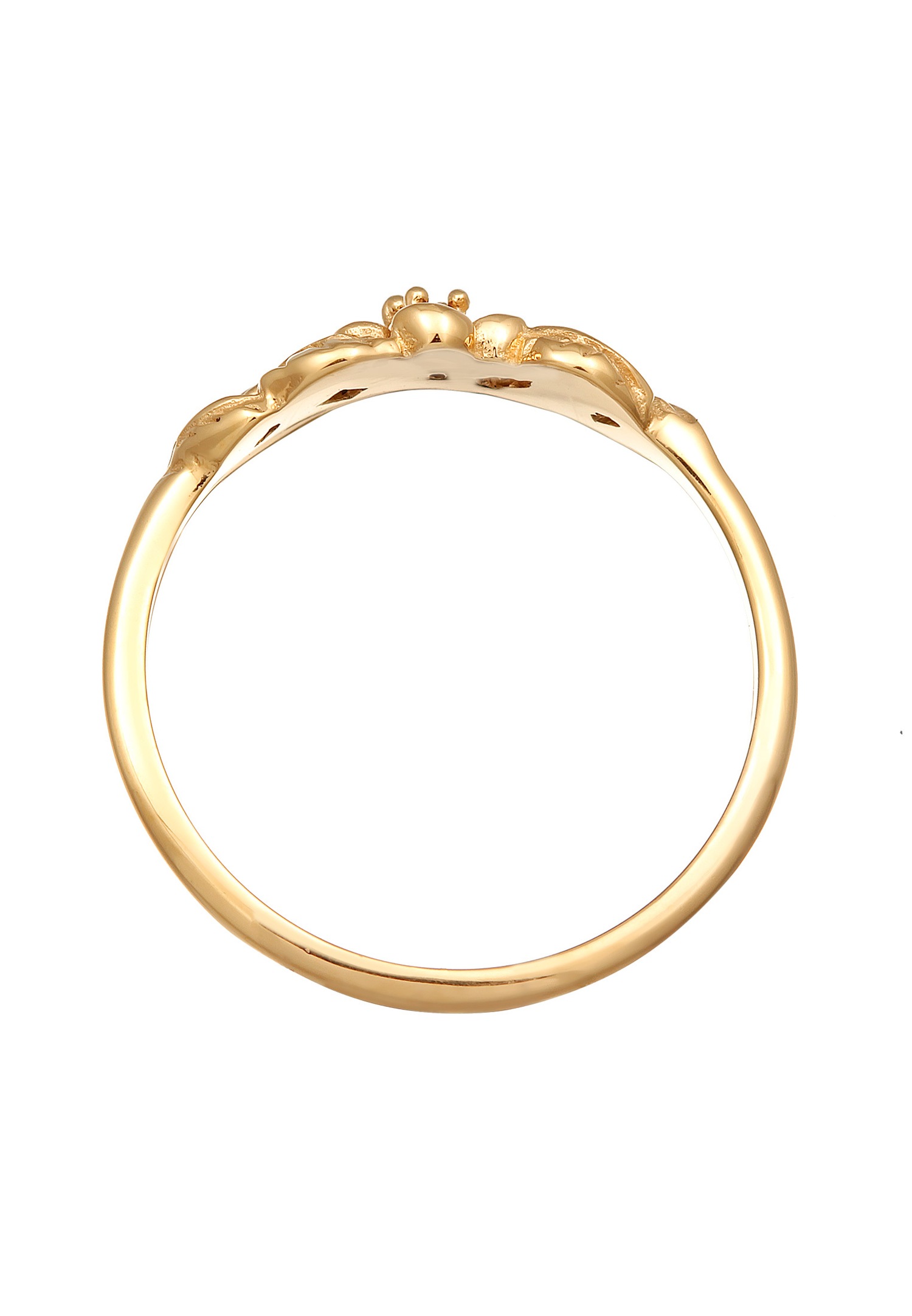 Elli Femmes Fleur Floral avec rubis synthétique en argent sterling 925 plaqué or