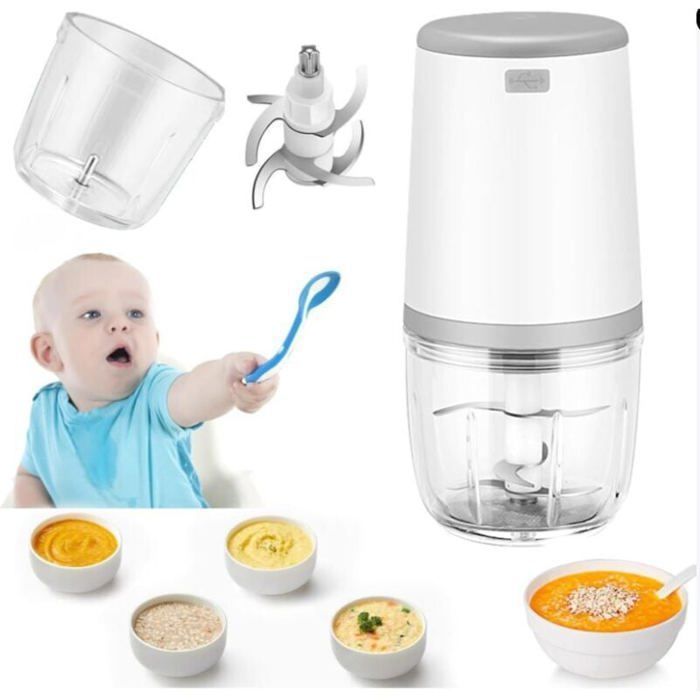 Mini batidoras para bebés, mini procesador de alimentos, batidora para bebés de 300 ml, mini picadora eléctrica.