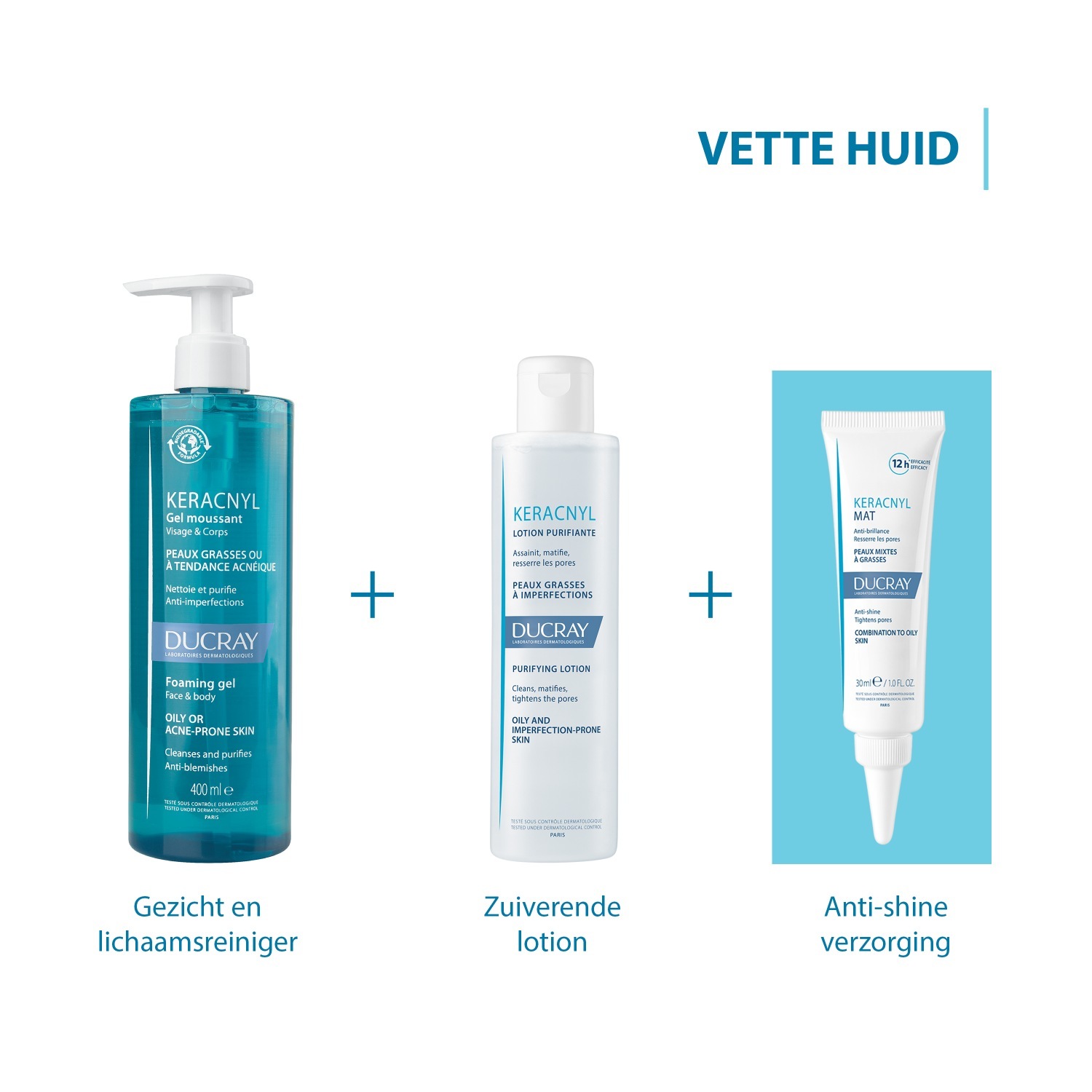 Ducray Keracnyl Matte krema za lice protiv sjaja - 30 ml
