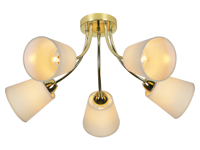 Lampa sufitowa Camila 5-punktowa stalowa złota