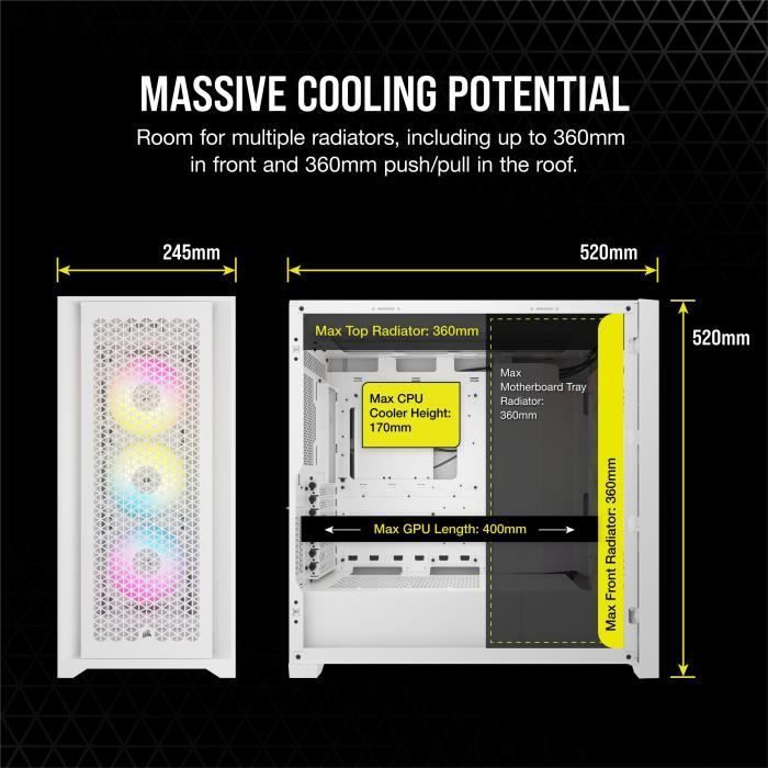 PC-behuizing - CORSAIR - FRAME 5000D RS ARGB Airflow - Mid-tower - Wit - CC-9011310-WW