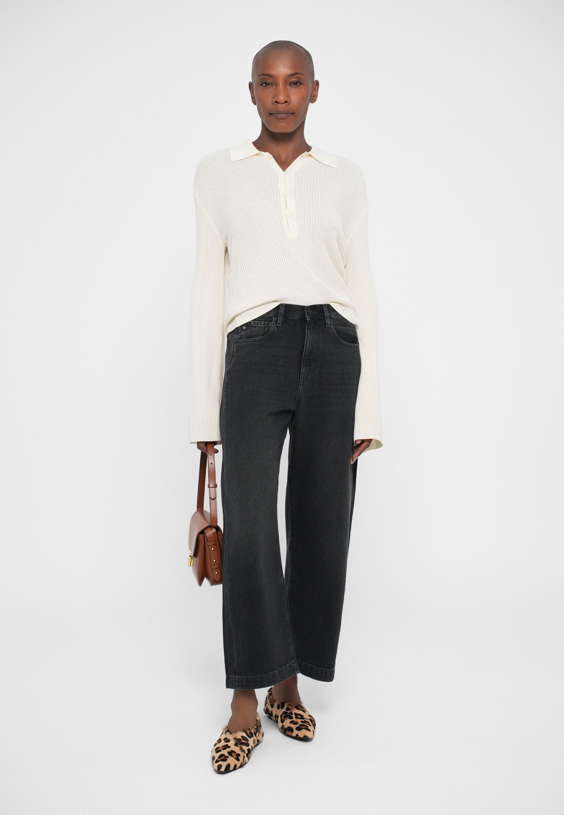 AG Jeans HATTIE HIGH RISE BARREL - Relaxte jeans - zwart