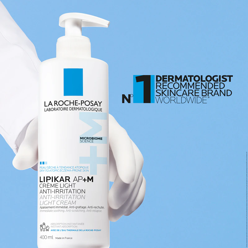 La Roche-Posay Lipikar AP+M Light Cream: creme repositor de lipídios para pele seca e atópica.