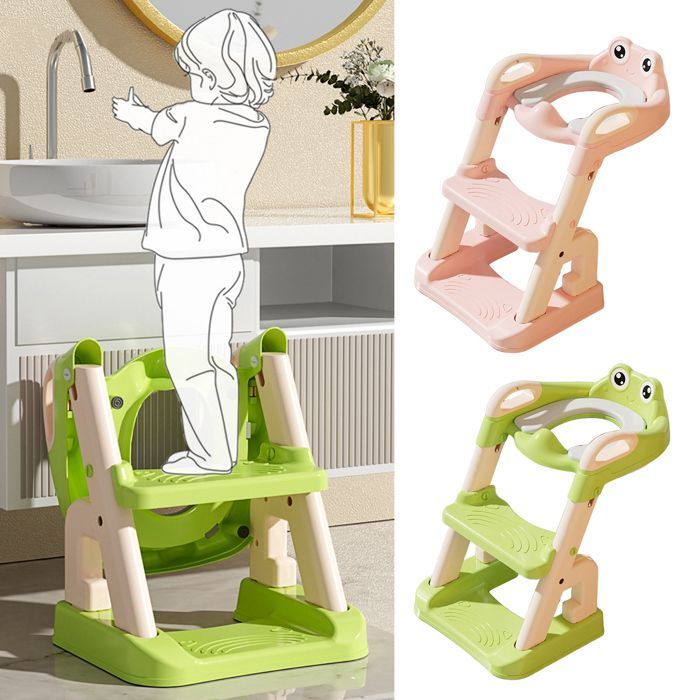 Réducteur de WC Enfant Bébé Siège Toilette Echelle Formation Pliable Siège toilette bébé à pliable compact matériau résistant