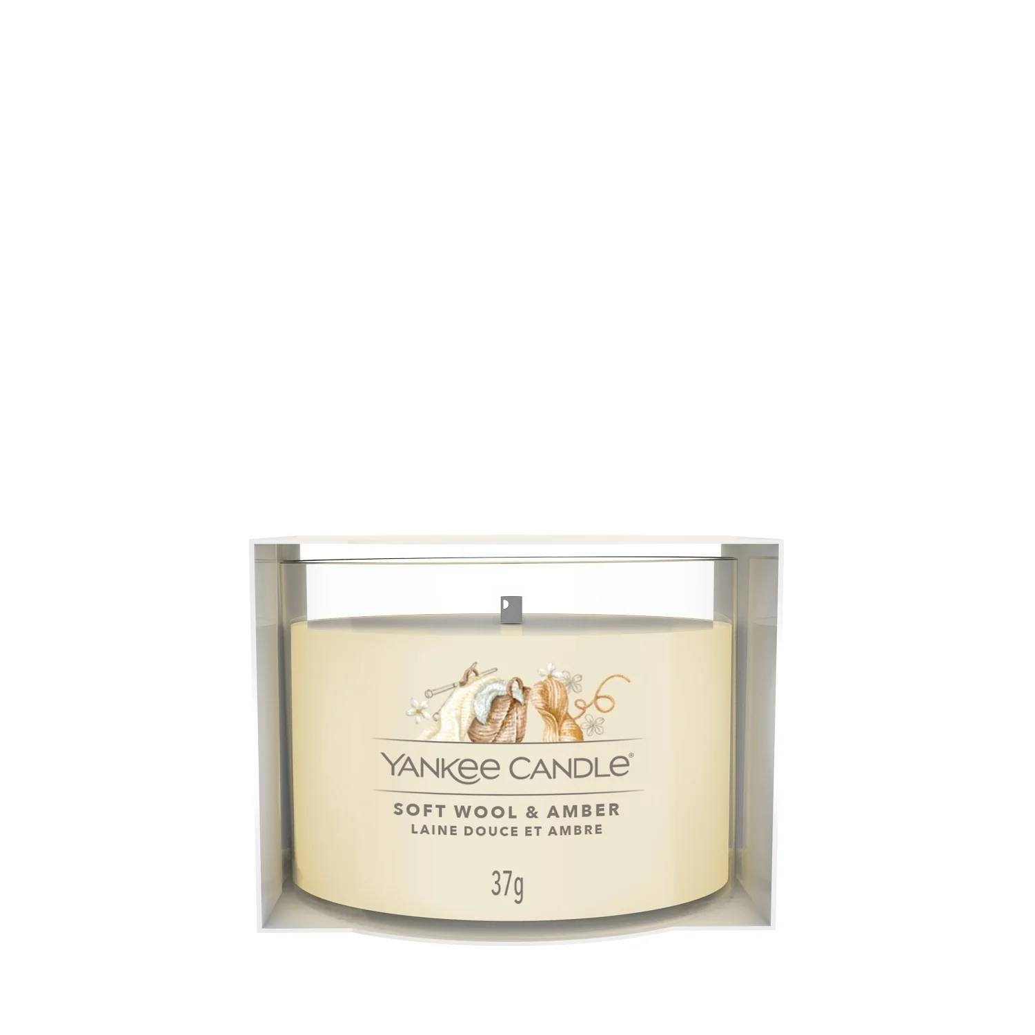 Filled Votive Candles Soft Wool & Amber - Candela Profumata