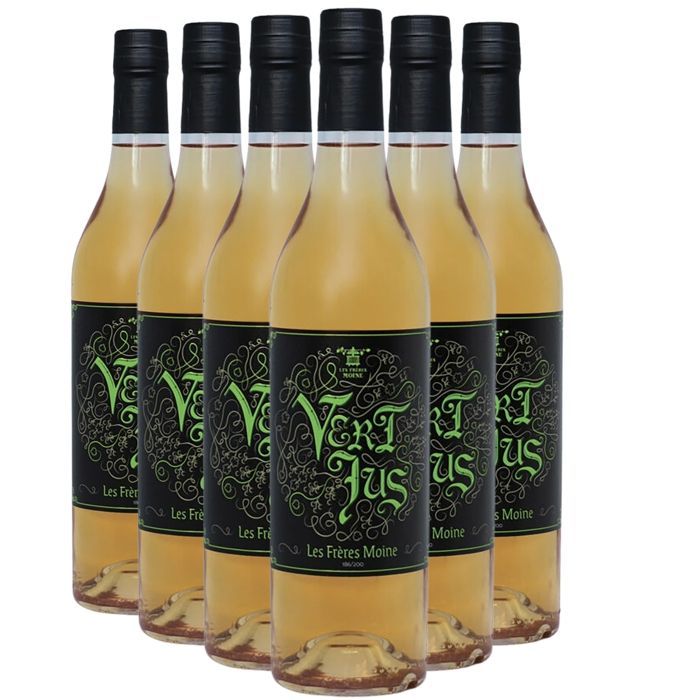 Les Frères Moine Vert Jus - Verjus - Vin Blanc du Sud-Ouest (6x70cl) Sans Alcool