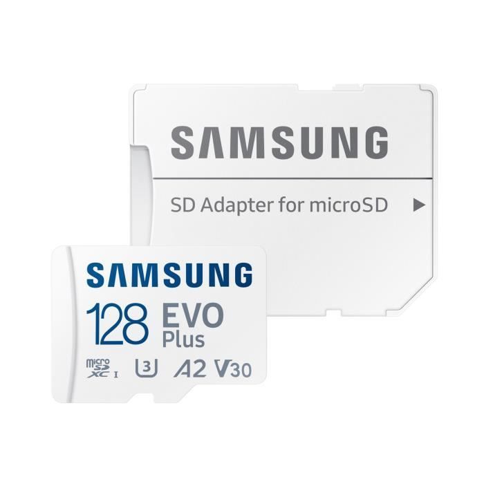 2PCS Samsung Evo Plus 128GB Micro SD SDXC Memory Cards, SDXC U3 Class 10 A2, 130MB/s, with Adapter