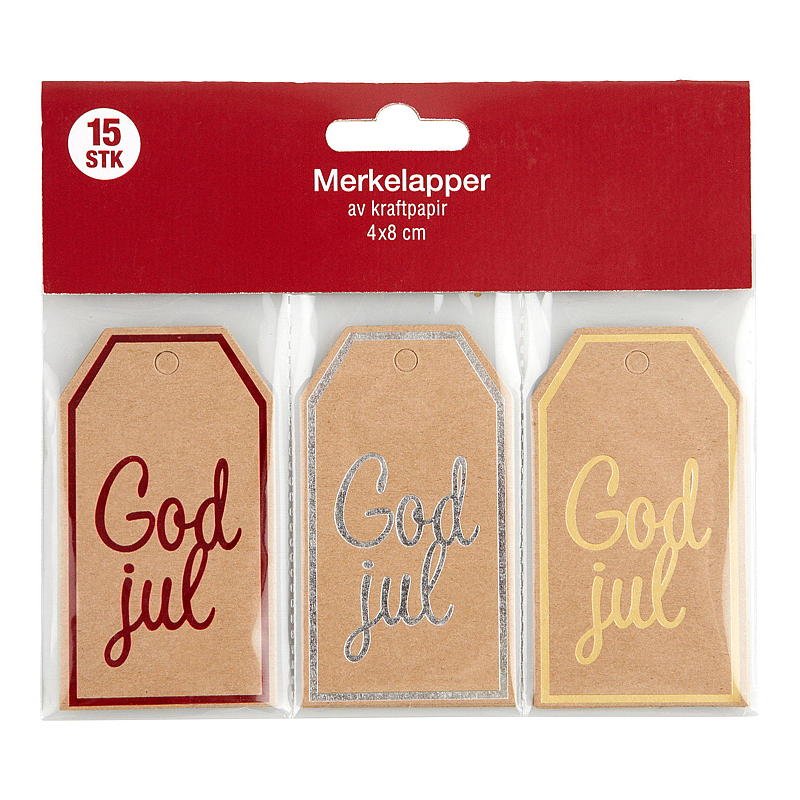 Hjem Gavemærker 15 stk kraftpapir