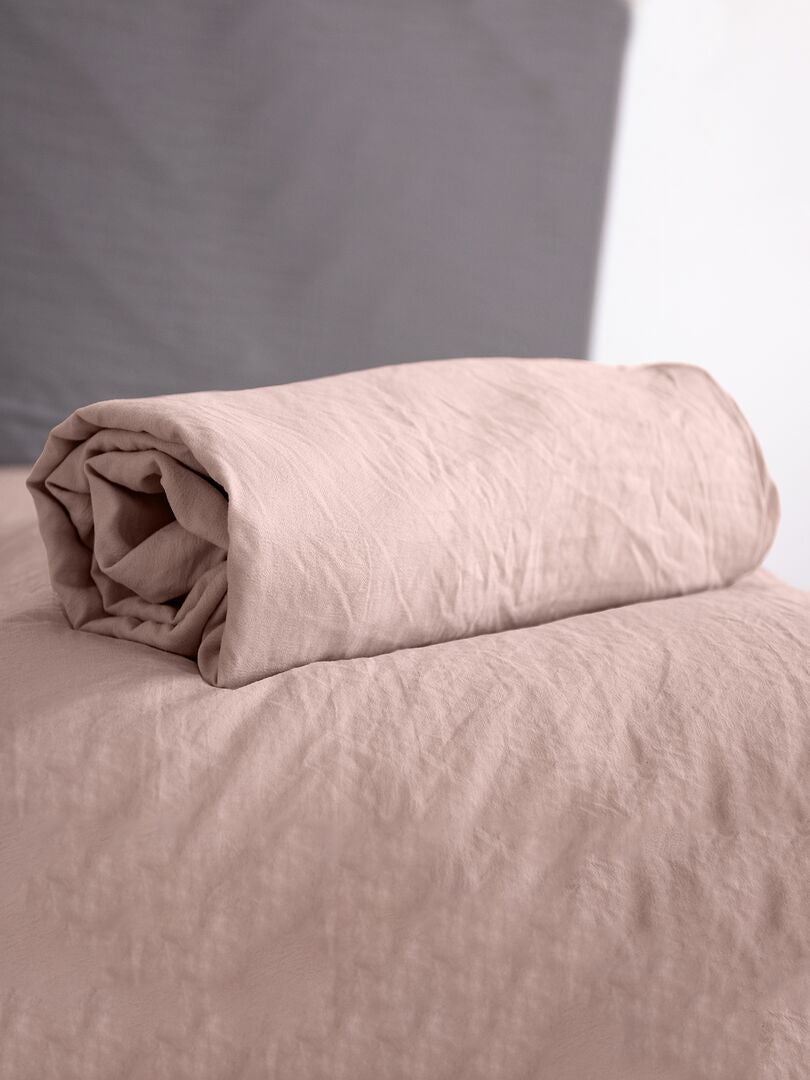 Effen hoeslaken voor tweepersoonsbed - ROZE