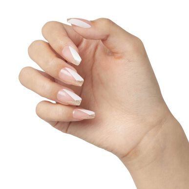 Umelé nechty s lepidlom Kiss Classy Nails Keep Calm and Stay Classy, stredná veľkosť, 28 kusov.