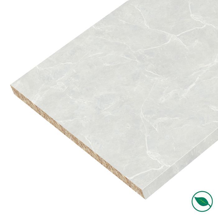 Marble-effect laminate worktop 2770 x 640 x 28 mm - PEFC 75% - Essential range FORESTEA Dimensions: 2770 mm x 640 mm x 28