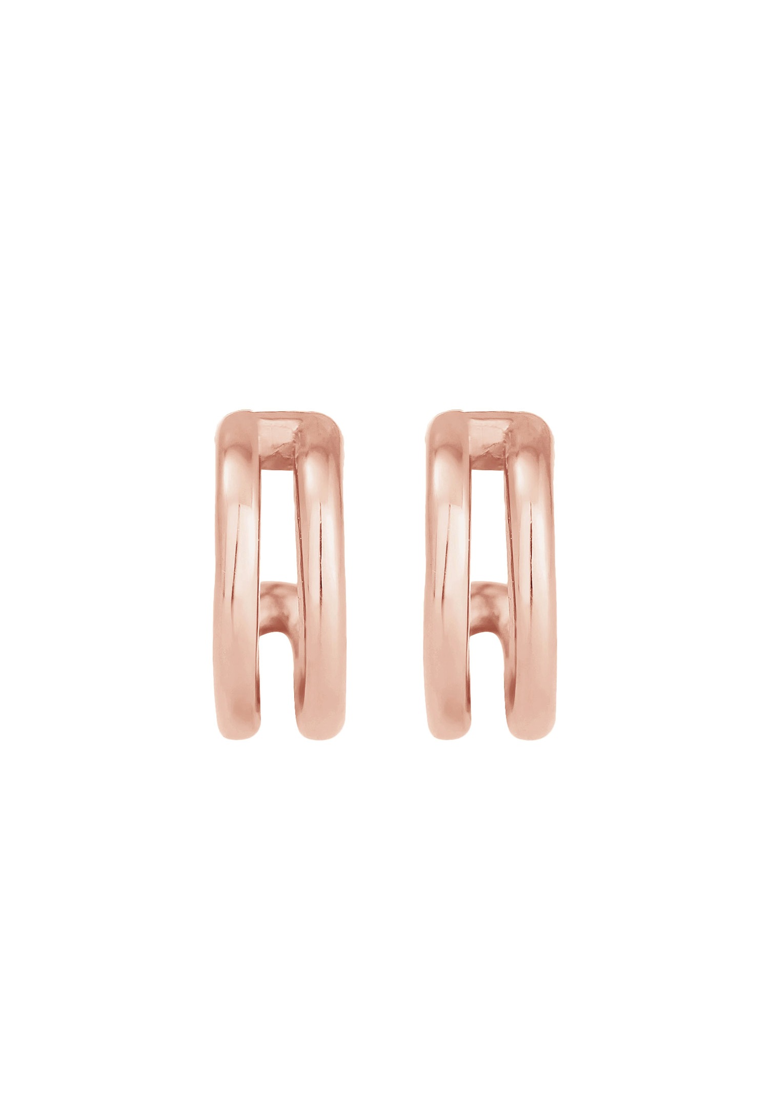 Elli Mesdames Créoles Mini Basic Minimal Tendance en argent sterling 925 plaqué or rose