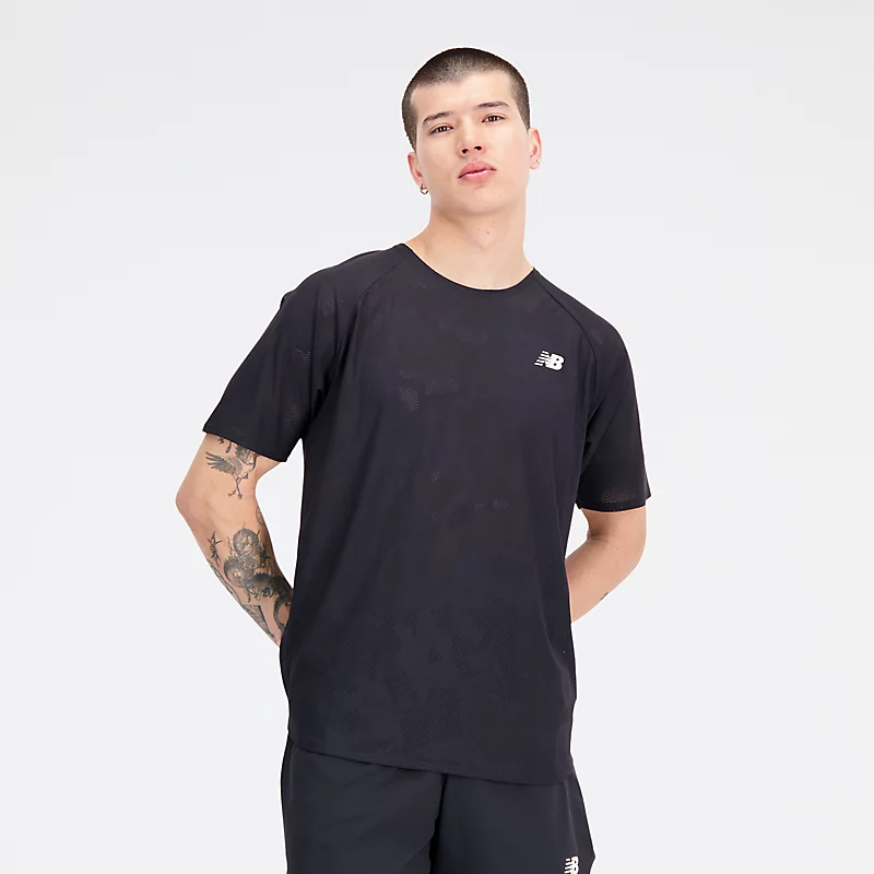 T-shirt à manches courtes pour homme Q Speed Jacquard - NOIR