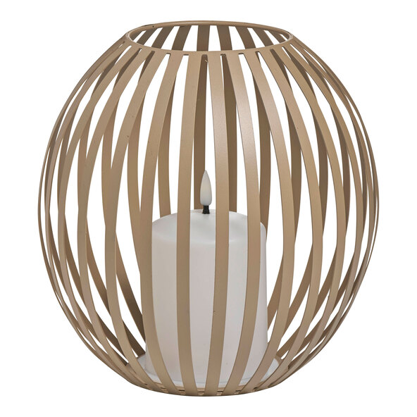 Felinar cu lumânare LED, bej