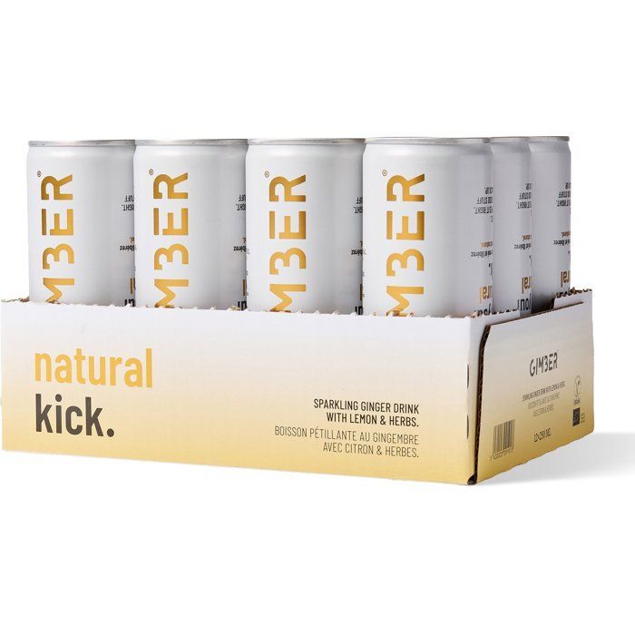 Gimber - Original - Prêt-à-boire - Canette - Gingembre, citron et herbes - 12 x 250ml