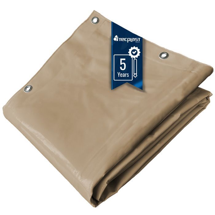 TECPLAST Dark Beige Pergola Canopy 3x6 m LP506PR - 5-Year Warranty - Waterproof PVC Pergola or Gazebo Cover for Patio
