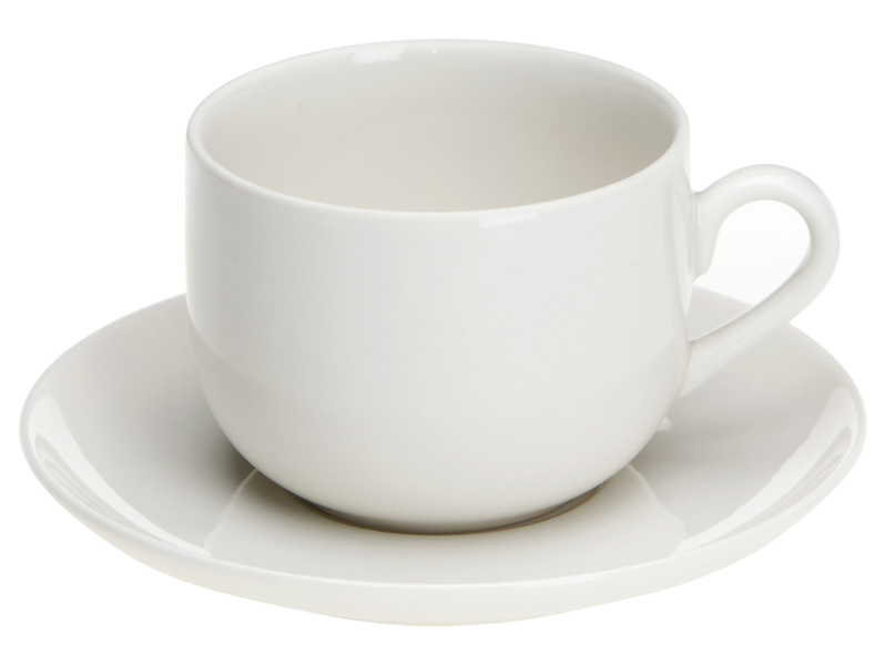 Filiżanka ze spodkiem Claudette porcelanowa 390 ml ecru
